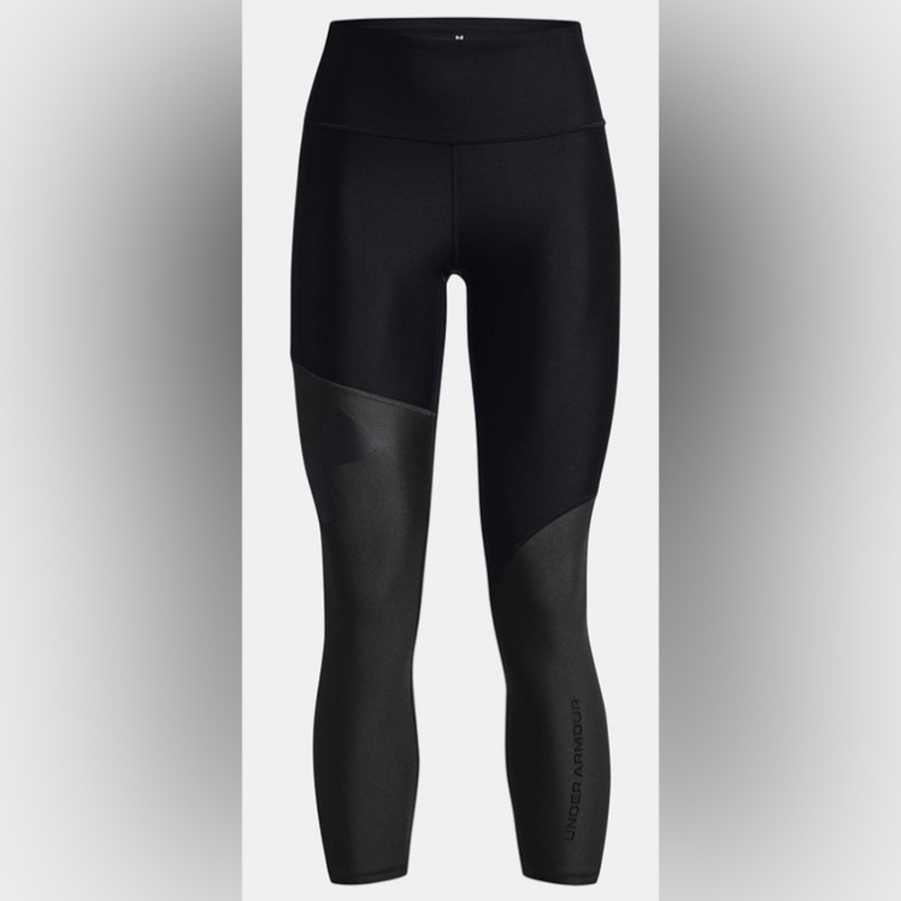 NWT Under Armour, Women's HeatGear® Ankle Leggings Gray & Black Color Block